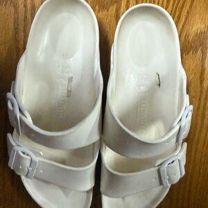 Birkenstock Off-White Slide Sandals